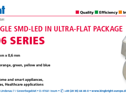 NEW RIGHT ANGLE SMD-LED IN ULTRA-FLAT PACKAGE – KPDA-1806 SERIES