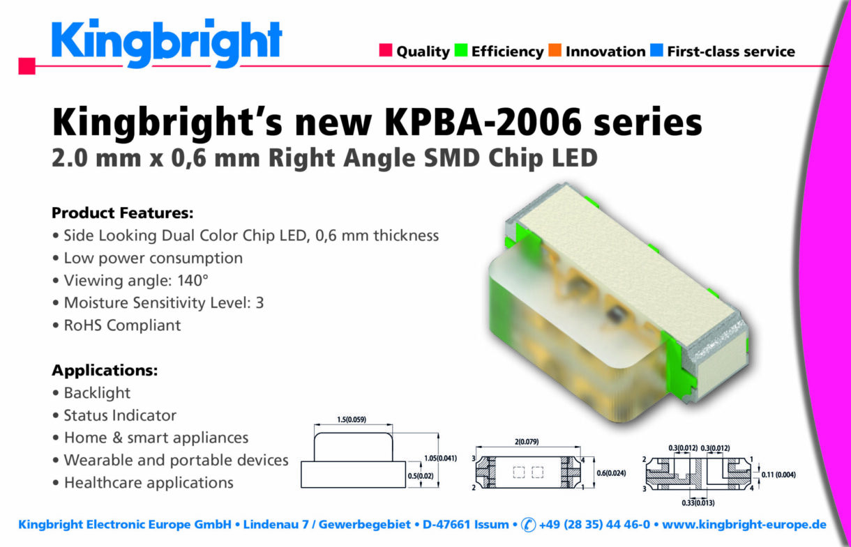 Right Angle SMD Chip LEDs - Kingbright